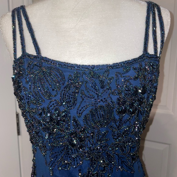 JE MATADI BY SEAN MEHTA VTG PURE SILK BEADED FORMAL DRESS SZ LARGE - Picture 2 of 11